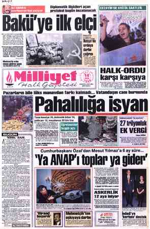  HEUzIY Diplomatik ilişkileri açan protokol bugün imzalanacak Baı(lı ve ıık eıcl ) v;:' eBir yandan Dağlık Karabağ'daki Er-