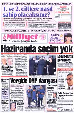  BÜYÜK LAROUSSE'A OLAĞANÜSTÜ İLGİ GÖSTEREN OKURLARIMIZA AÇIKLAMA —— | B p Mıllıyet'm her okuruna verdiği 24 ciltlik BÜYÜK...