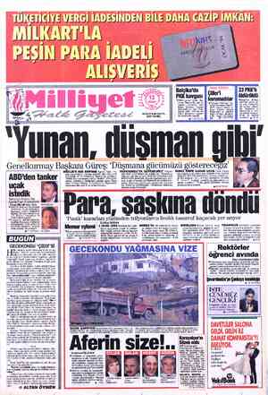  TÜKETİCİYE VERGİ İADESİNDEN BİLE DAHA CAZİP,İMKAN? MİLKART'LA . : PESİN PARA İADELİ ALIŞVERİŞ 33 PKK'lı öldürüldü “WBingöl'de