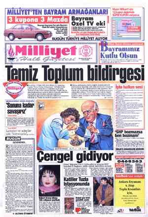  MİLLİYET'TEN BAYRAM ARMAĞANLARI Bayram Oııyel TV ekı Dakika dakika TV kanallarının Neşelı, li bulmnmlu bılmeceler Gazete...