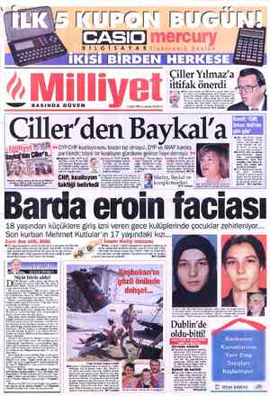  SAYAR Çiller Yılmaz'a ittifak önerdi f Çiler, bazı aracılarla ANAP liderine seçim ititakı öner- . Vj z Ç N siyasi sıfatı...