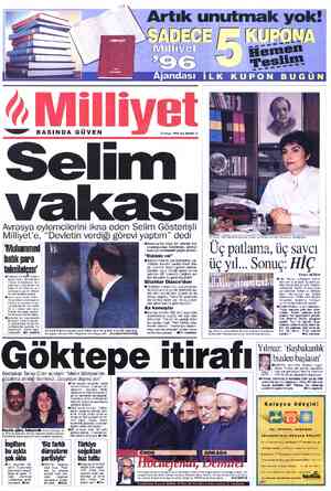  Artık unutmak y SADEC VU POl MÜDUÜMBÜ #eame «—o” BASINDA GÜVEN 23 Ocak 1996 Salı 40.000'TL Avrasya eylemcilerini ikna eden