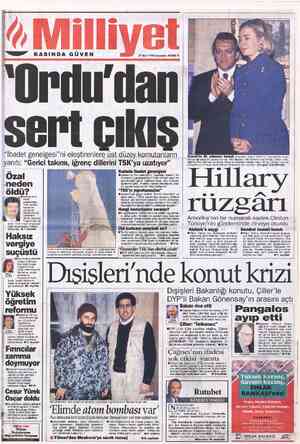  27 Mart 1996 Çarşamba 40.000 TL "'Ordu'dan sert çıkış “İbadet genelgesi”ni eleştirenlere üst düzey komutanların yanıtı:...