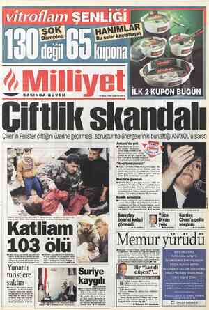  (_ D K:) vitroflam —e—oY” BASINDA GÜVEN İLK 2 KUPON BUGÜN 19 Nisan 1996 Cuma 45.000 TL Çiller'in Pelister çiftliğini üzerine