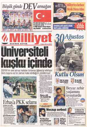  Ç A MİLLİRTAKIm DÜ KUPA lli Takım'ın Dü ÖRNEKLERİ BAYİLERDE hdi ee eee Ü MUTLAKA GÖRÜN! —ee” BASINDA GÜVEN 30 Ağustos 1996