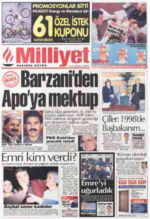  PROMOSYONLAR BİTTİ PEUGEOT Energy ve Mosaigve için Gliücü İKUPON BİRDEN| — Aygıntı bilsi —— BASINDA GÜVEN 16 Arolık 1996...