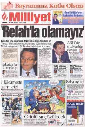  <utlu Olsun DE' Gani Müjde'den &| kahkaha fırtınası GÜLDÜREN| ZMN BULMACA — BASINDA GÜVEN 9 Şubat 1997 Pazar 80.000 TL yarı'a