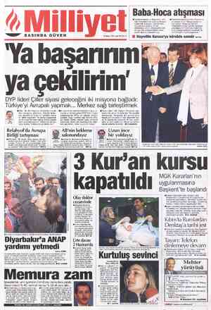  Baba-Hoca atışması ©Cumhurbaşkanı ile Başbakan, dün — #Cumhurbaşkanı Demirel, Erbakan'a Köy Hizmetleri'nde birbirine kinayeli