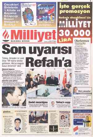 Milliyet sayfa 1