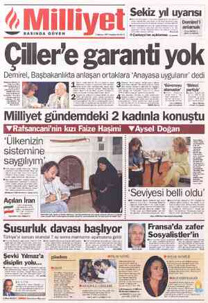  Sekiz yıl uyarısı Demirel'i | anlamak Derya SAZAK'ın yazısı 16.sayfada HELMGK'nin önceki gün 5.5 saat süren toplantısında,