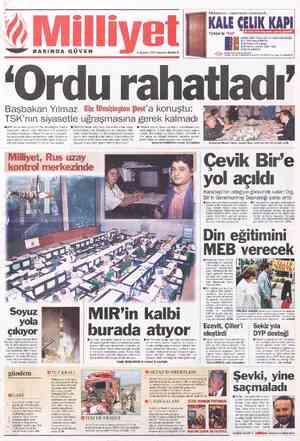  —e—e0Y BASINDA GÜVEN “Örd Başbakan Yılmaz ura 4 Ağustos 1997 Pazartesi 40.000 TL Malınızın, canınızın emniyeti... KALE ÇELİK