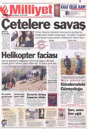  UGBASINDA GÜVEN 15 Eylül 1997 Pazartesi 50.000 TL Türkiye'de * Malınızın, canınızın emniye KALE ÇELİK KAPI Kale Çelik...