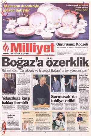  A Si 98'in en yeni, en kaliteli yemek takımı Arcopal Elise —e BASINDA GÜVEN 3 Ekim 1997 Cuma 60.000 TL Gururumuz Kocaeli...