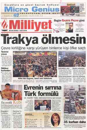  Çocuklara en güzel Micro Geniusi TELEVİZYON OYUN SETİ bayram hediyesi 4 weee>” BASINDA GÜVEN 12 Nisan 1998 Pazar 110.000 TL