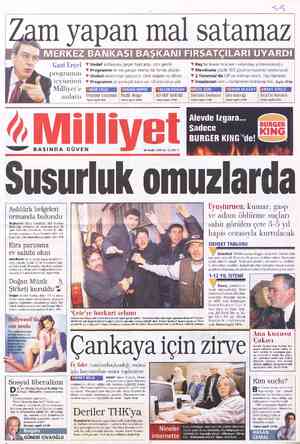  Gazi Eı'ı;('l programın içyüzünü Milliyet'e anlattı V Hedef enflasyonu geçen fiyat artışı, stok getirir. V Programın en zor