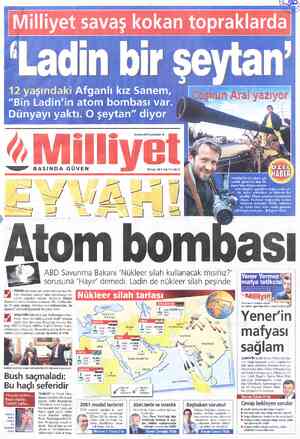  Â - KAadin Dır ŞeyLan Cöşkün Aral yazıyor vwwwv.milliyet.com.tr vyel 18 Eylül 2001 Salı 175.000 TL * Milli «—ee” BASINDA...