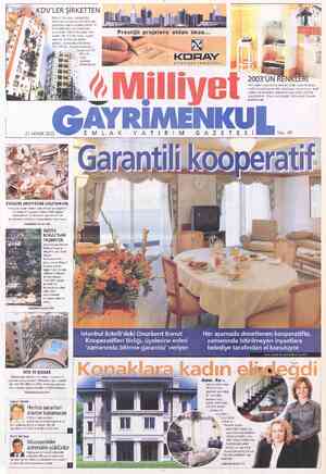  27 ARALIK 2002 t Bilkent Konutları, Asmabahçe X M Konutları ve Havuzlu Konaklar'dan yılbaşına kadar ev alanlar yüzde 18...