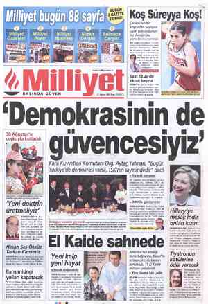  Gazetesi Milliyet Pazar Milliyet bugün 88 sayf Milliyet Milliyet Business Mizah DİSCİRİ Bulmaca Dergisi «oY BASINDA GÜVEN...
