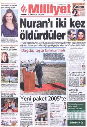  ye www.milliyet.com.tr d di Genç kızlar Schröder'in örnek gösterdiği Türk Salsa BİR HAFTA BOYUNCA BAYINİZDE Milliyet'le 750