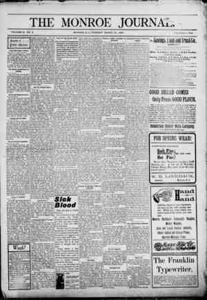 The Monroe Journal Newspaper March 31, 1903 kapağı