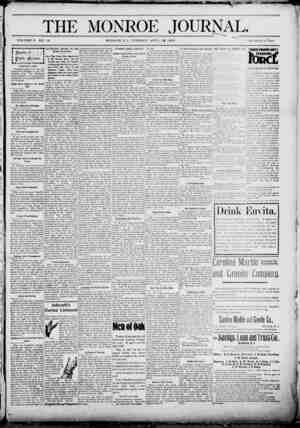 The Monroe Journal Newspaper April 21, 1903 kapağı
