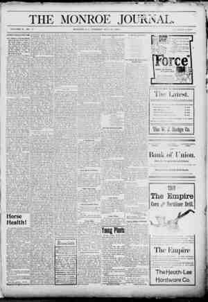The Monroe Journal Newspaper May 26, 1903 kapağı