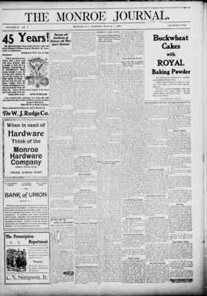 The Monroe Journal Newspaper March 1, 1904 kapağı