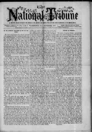 The National Tribune Newspaper November 1, 1877 kapağı