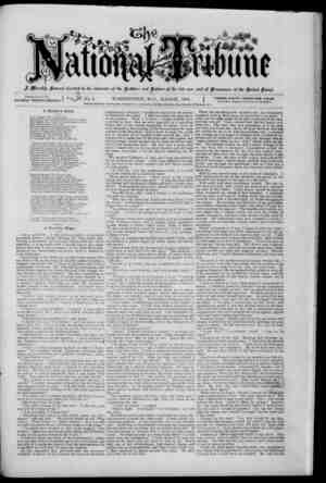 The National Tribune Newspaper March 1, 1880 kapağı