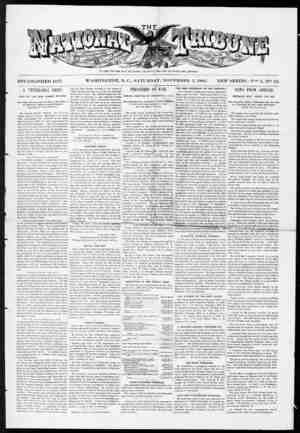 The National Tribune Newspaper November 5, 1881 kapağı