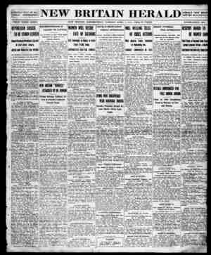 New Britain Herald Newspaper April 7, 1914 kapağı