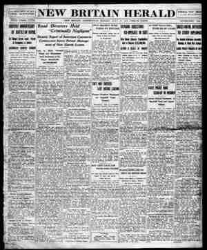 New Britain Herald Newspaper July 13, 1914 kapağı
