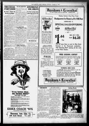  NEW BRITAIN DAILY HERALD, MONDAY, MARCH 10, 1924. v U 6 FAMOUS STARS BACK UP EQ UITYDEMANDS Next Move in Theatrical War Mast
