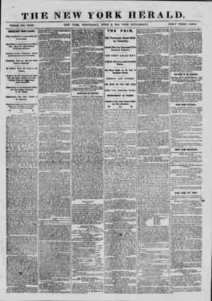  THE NEW YORK HERALD. WHOLE NO. 10,063. NEW YORK, WEDNESDAY, APRIL 6, 1864.-WITH SUPPLEMENT. PRICE THREE CENTS. IMPORTANT FROM