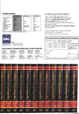  KARŞILAŞTIRIN COLLIER'S'A NASIL SAHİP OLACAKSINIZ ? AMERICANA BRITANNICA En geç 23 Ocak 1987 Cuma akşamına kadar İçerik...