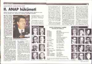  SİYASİ PARTİLER / SEÇİM SONRASI ANAP I. ANAP hükümeti ANAP'ın üst düzey kurmavları 2 Kasım günü sandıktan zaferle...