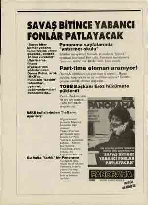  SAVAŞ BİTİNCE YABANCI FONLAR PATLAYACAK "Savaş biter bitmez yabancı fonlar büyük alıma geçecek, endeks 10 bini vurabilir!"