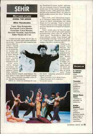 HaAFTANIN OYUNU W ZORBA THE GREEK Mikis Theodorakis Yapıt: Nikos Kazancakis. Koreografi: Lorca Massine. Oyuncular: Lorca...