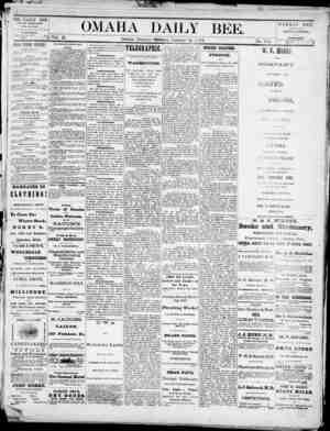 Omaha Daily Bee Newspaper January 21, 1873 kapağı