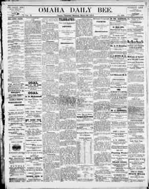 Omaha Daily Bee Newspaper March 20, 1873 kapağı