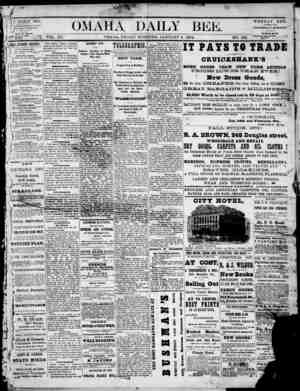 Omaha Daily Bee Newspaper January 2, 1874 kapağı