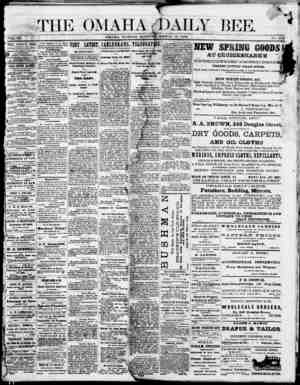 Omaha Daily Bee Newspaper March 30, 1874 kapağı