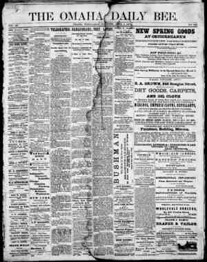 Omaha Daily Bee Newspaper April 1, 1874 kapağı