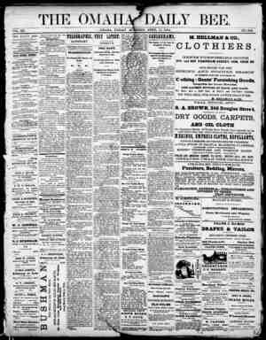 Omaha Daily Bee Newspaper April 17, 1874 kapağı