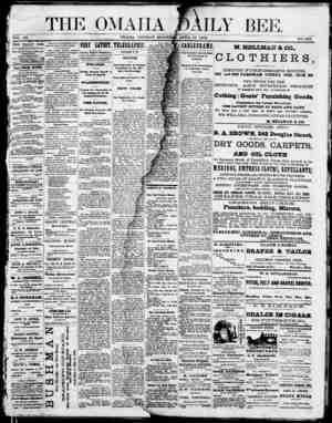 Omaha Daily Bee Newspaper April 27, 1874 kapağı