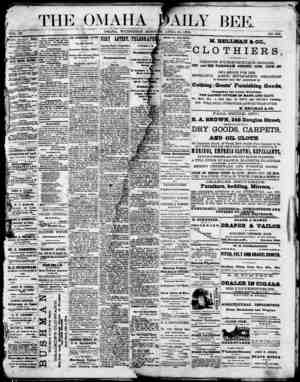 Omaha Daily Bee Newspaper April 29, 1874 kapağı
