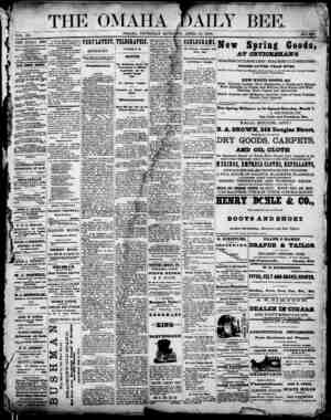 Omaha Daily Bee Newspaper April 30, 1874 kapağı