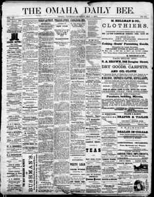Omaha Daily Bee Newspaper May 7, 1874 kapağı