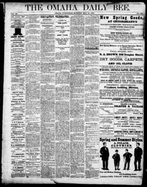 Omaha Daily Bee Newspaper May 27, 1874 kapağı