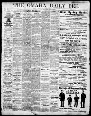 Omaha Daily Bee Newspaper June 1, 1874 kapağı
